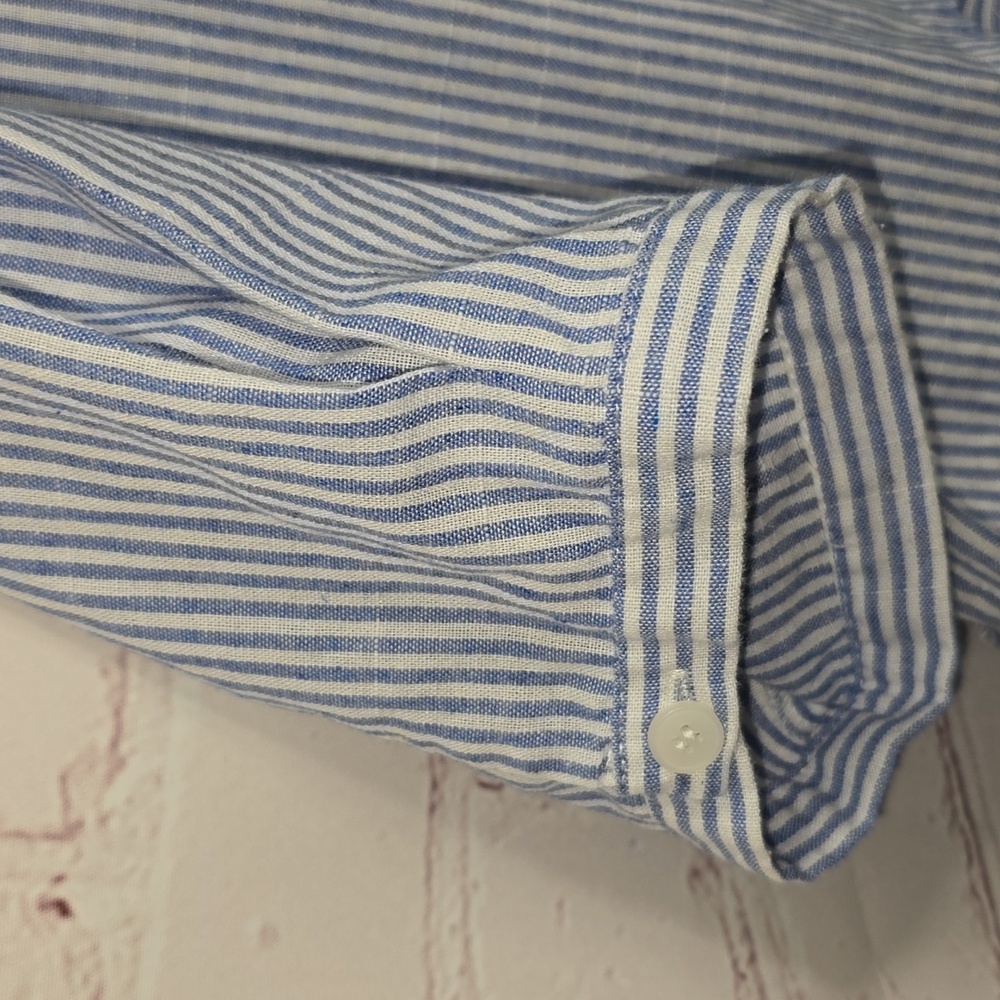 Blue and White Striped Layered Dress Womens Size L - Picture 4 of 10